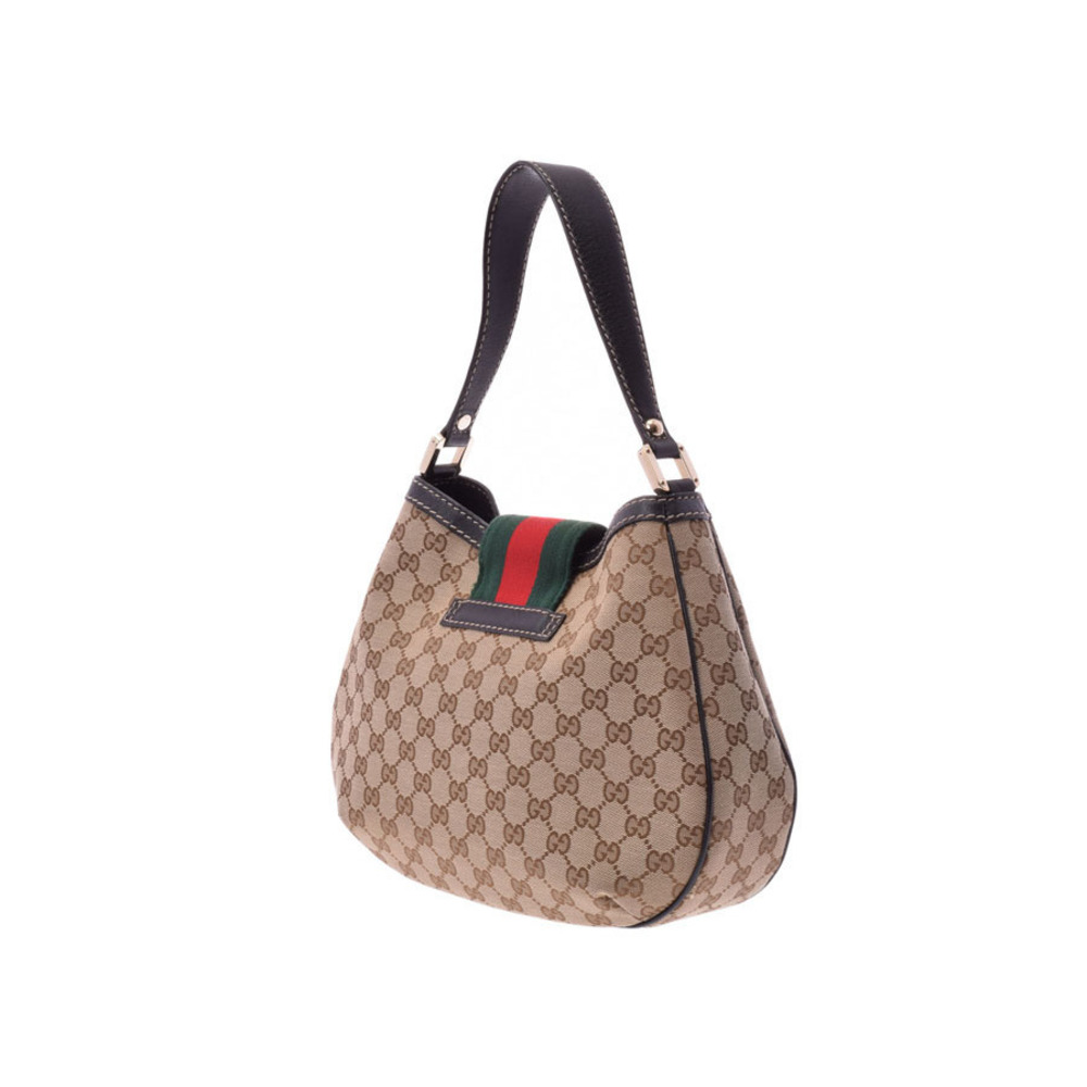 Gucci bag GG hobo Web leather beige black canvas trim